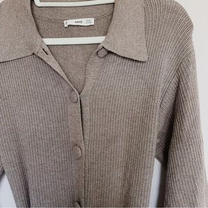 Mango Sweater Knit Long-Sleeve Jumpsuit